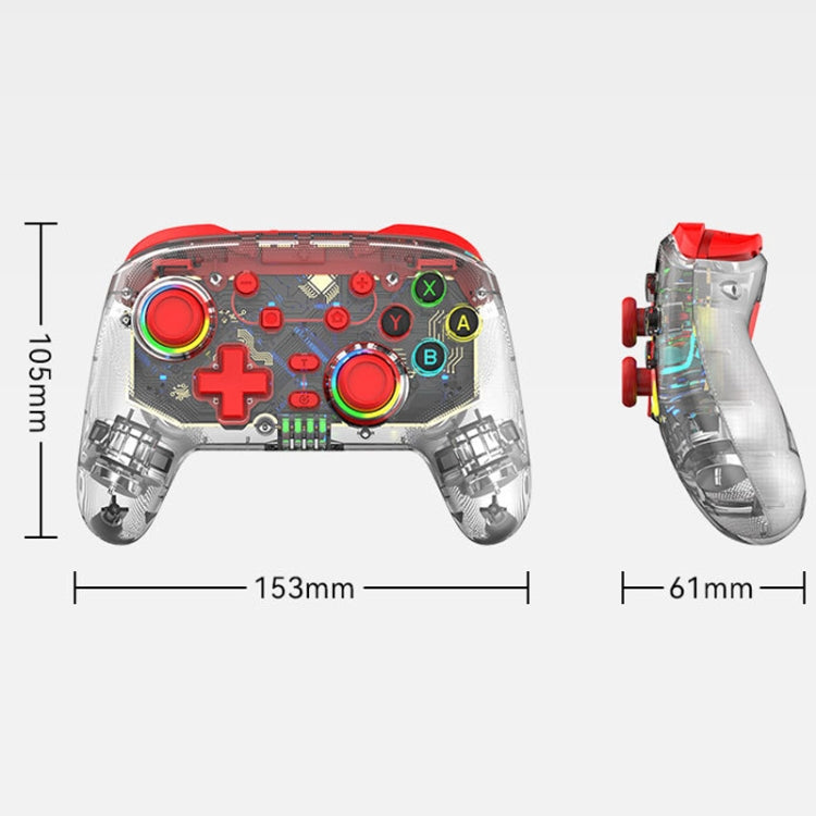 For PS3 / PS4 Dual Vibration Wireless Gamepad With RGB Lights(Red)