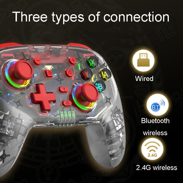 For PS3 / PS4 Dual Vibration Wireless Gamepad With RGB Lights(Red)
