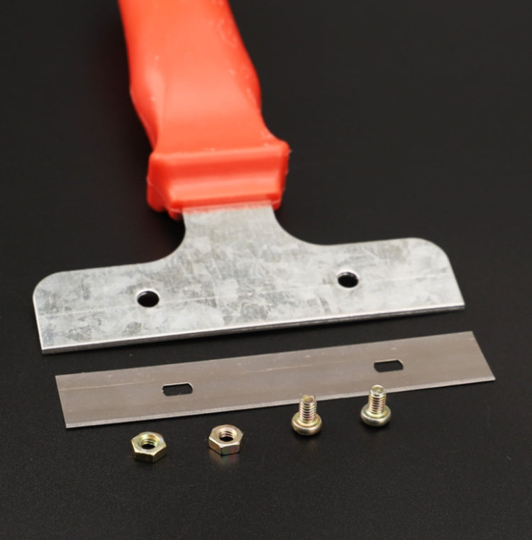 Iron Head Plastic Handle Scraper Cleaner for Glass Window Tile Floor Ice Wall Paint(Red)