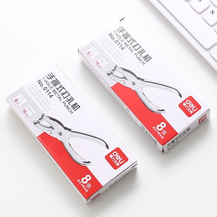 Deli 0114 Single Hole Punching Pliers Manual Mini Round Hole Paper Puncher(130x11x57mm)