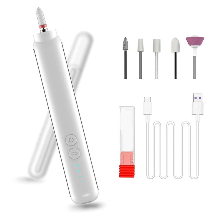 Rechargeable Nail Drill Machine Set with Ceramic Drill Bit Spot Lighting(Black)
