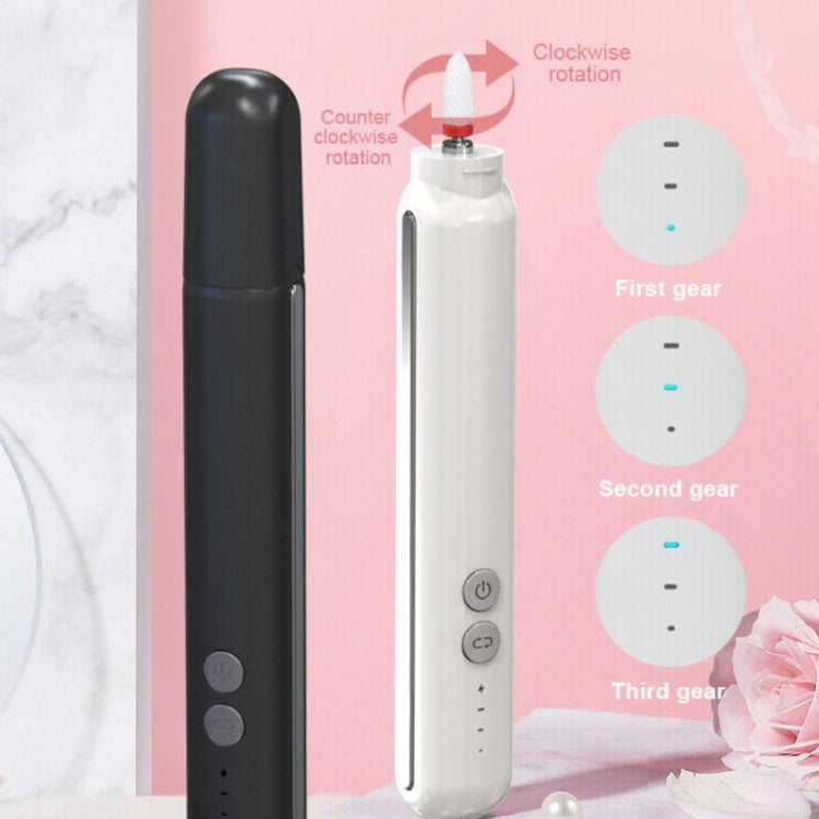 Rechargeable Nail Drill Machine Set with Ceramic Drill Bit Spot Lighting(White)