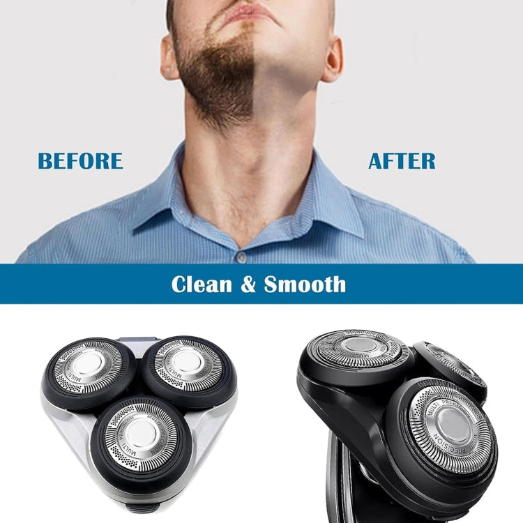 For Philips Electric Shaver S5000 Series SH50 Replacement Blade Head Integral Three Head(Silver)