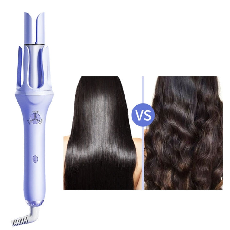 Extended Automatic Ceramic Curling Iron 32mm Shaped Big Wave Styling Tools,CN Plug(Purple)