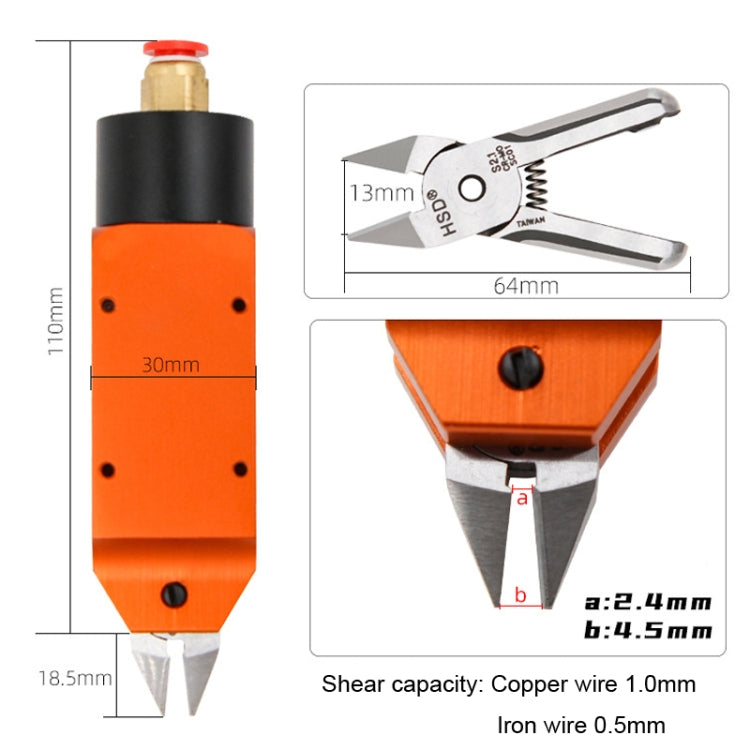 HSD MS-5+S2.1 Cut Metal Set 2 In 1 Pneumatic Snip Plier Cutting Metal Plastic Model Scissor Tool