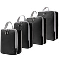 4 In 1  Compression Packing Cubes Expandable Travel Bags Luggage Organizer(Black)