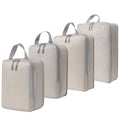 4 In 1  Compression Packing Cubes Expandable Travel Bags Luggage Organizer(Beige)