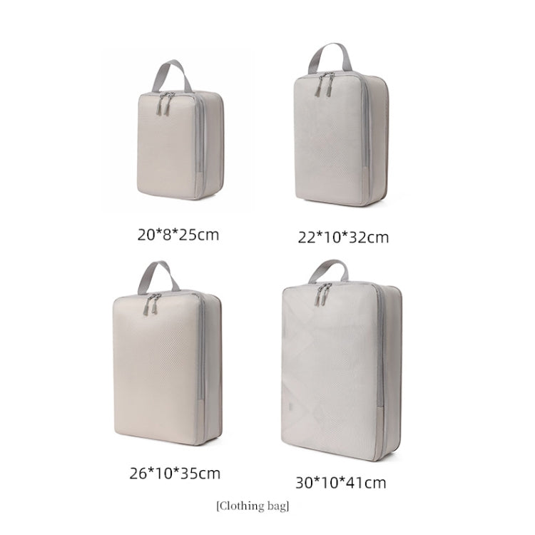 4 In 1  Compression Packing Cubes Expandable Travel Bags Luggage Organizer(Beige)