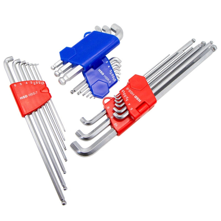 9pcs/set HSD HSR-9 Short Version Short-Side Ball-End Hexagon Wrench Set Tools