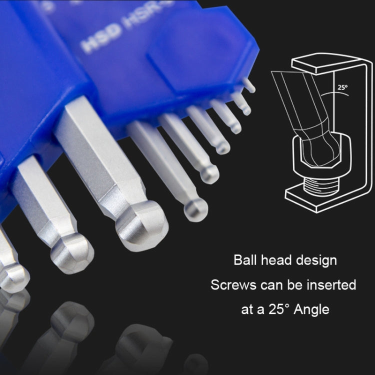 7pcs/set HSD HSS-7 Long Version Short-Side Ball-End Hexagon Wrench Set Tools