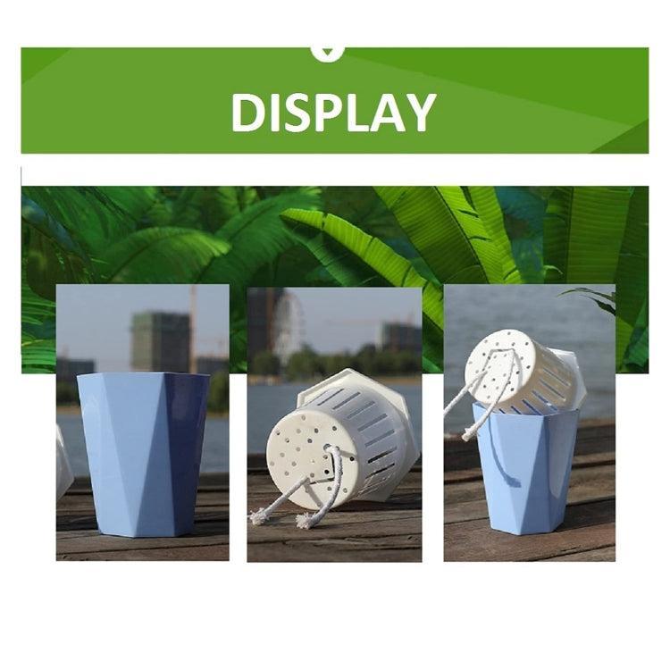 Diamond-shaped Automatic Water-absorbing Lazy Flower Pot Green Plant Plastic Pot  12cm x 14cm(Pink)