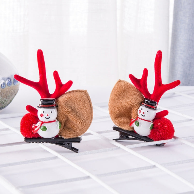 1pair Christmas Hair Accessories Cute Hairpins For Children, Color: Snowman