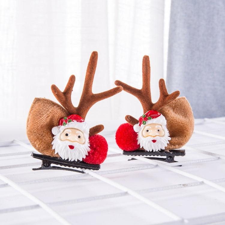 1pair Christmas Hair Accessories Cute Hairpins For Children, Color: Santa Claus