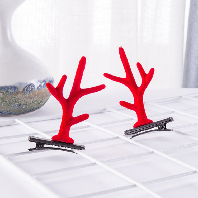 1pair Christmas Hair Accessories Cute Hairpins For Children, Color: Red Antlers