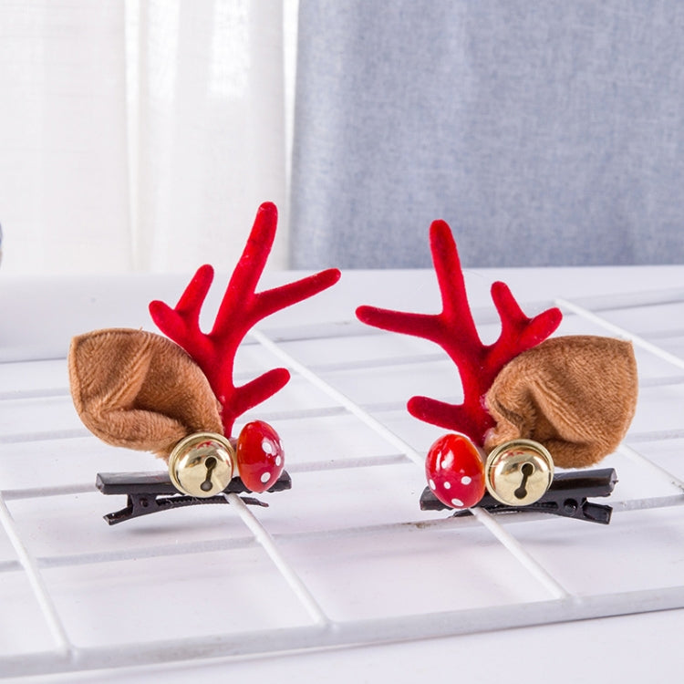 1pair Christmas Hair Accessories Cute Hairpins For Children, Color: Mushroom Bell