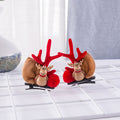 1pair Christmas Hair Accessories Cute Hairpins For Children, Color: Coffee Color Deer