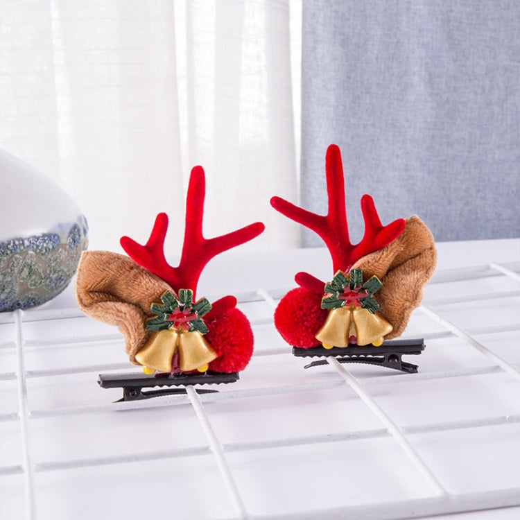 1pair Christmas Hair Accessories Cute Hairpins For Children, Color: Christmas Bell