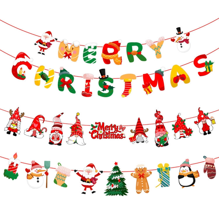 Christmas Alphabet Pull Flag Holiday Party Venue Decoration, Model: HL024