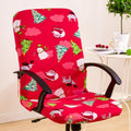 Stretch Chair Cover Office Armrest Lift Computer Chair Seat Cover, Size: S(Happy Christmas Red)