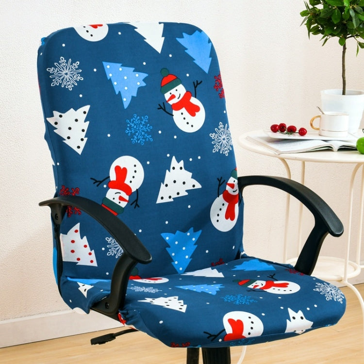 Stretch Chair Cover Office Armrest Lift Computer Chair Seat Cover, Size: S(Happy Christmas Black)