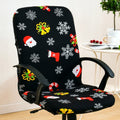 Stretch Chair Cover Office Armrest Lift Computer Chair Seat Cover, Size: M(Happy Christmas Green)