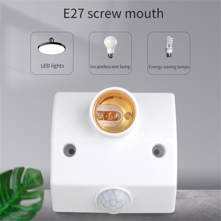 YX-425B AC85-265V Infrared Human Body Induction E27 Screw LED Lamp Holder(Adjustable)