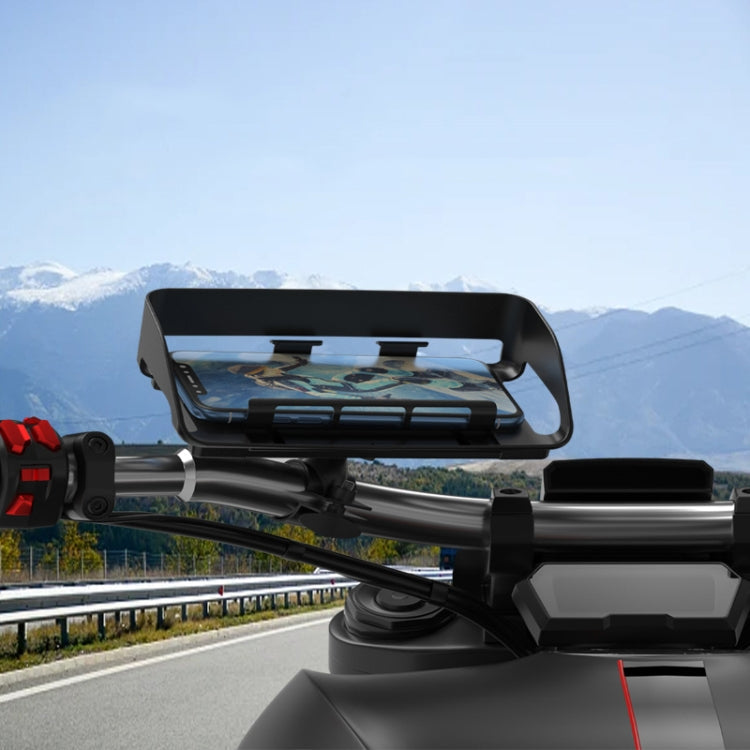 Rotatable Bicycle and Motorcycle Anti-shake Fixed Mobile Phone Holder with Sun Visor, Style: Classic Model