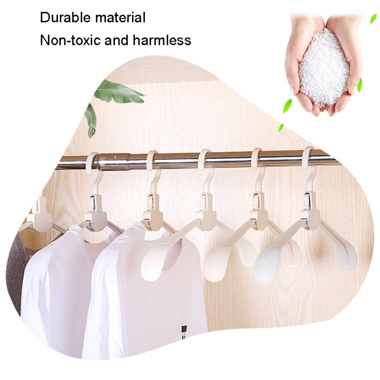 Plastic Travel Folding Hanger Portable Clothes Wide Shoulder Traceless Drying Rack(Apricot)