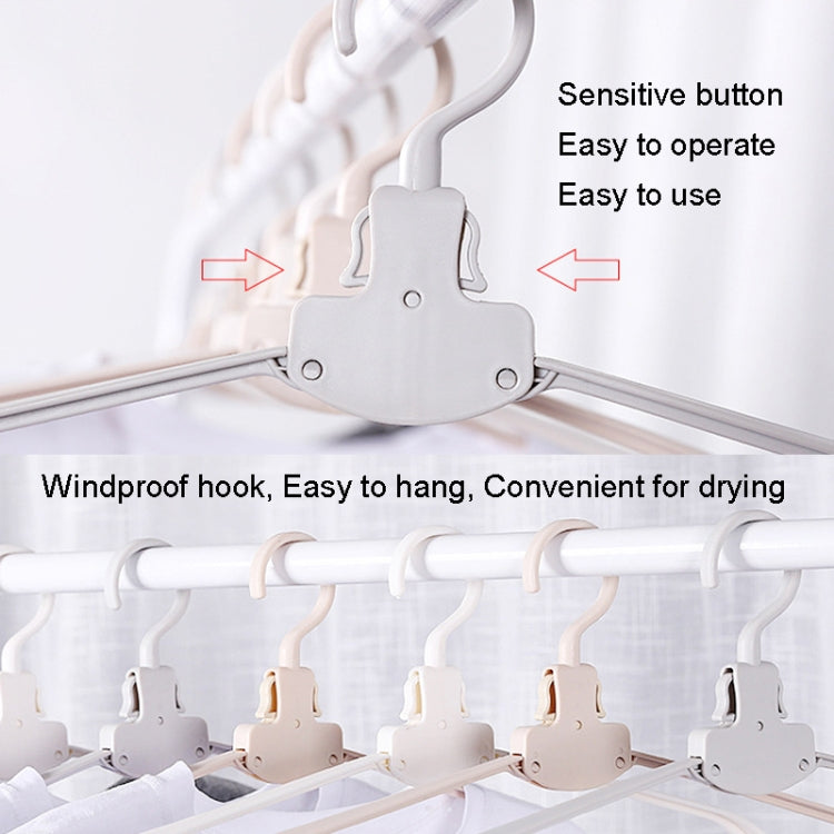 Plastic Travel Folding Hanger Portable Clothes Wide Shoulder Traceless Drying Rack(Apricot)