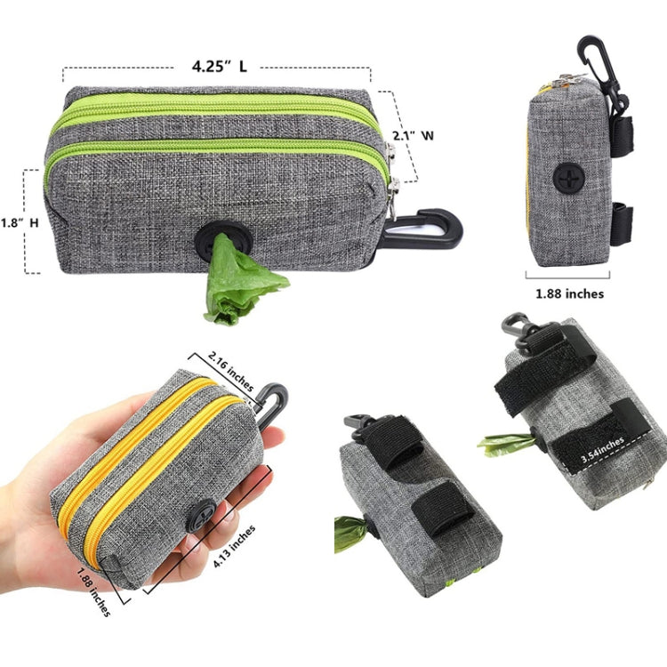 Outdoor Pet Waste Bag Dog Poop Collection Bag(Gray Yellow Dual Zipper)