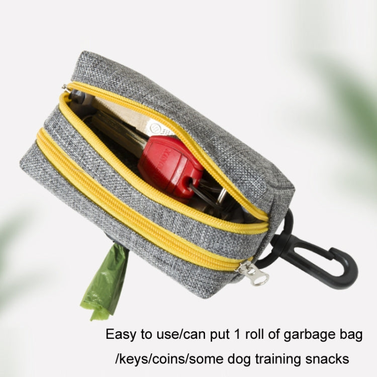 Outdoor Pet Waste Bag Dog Poop Collection Bag(Gray Yellow Dual Zipper)