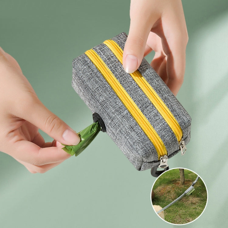 Outdoor Pet Waste Bag Dog Poop Collection Bag(Gray Yellow Dual Zipper)