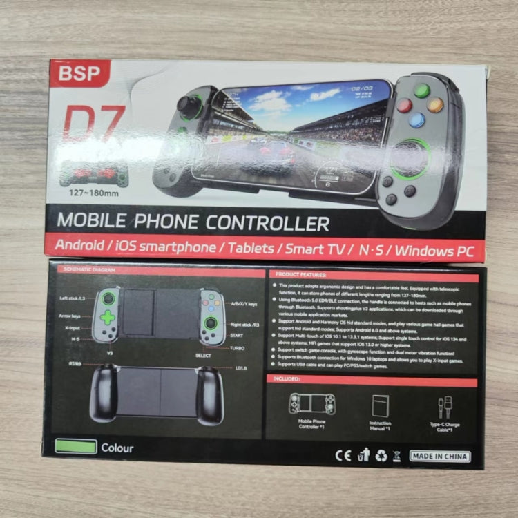 D7 BT5.0 Retractable Gamepad With Light For PC / Android / IPhone /Win7 10 11/Mac OS/Switch(Purple)
