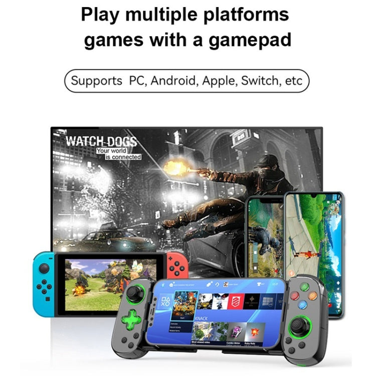 D7 BT5.0 Retractable Gamepad With Light For PC / Android / IPhone /Win7 10 11/Mac OS/Switch(Purple)