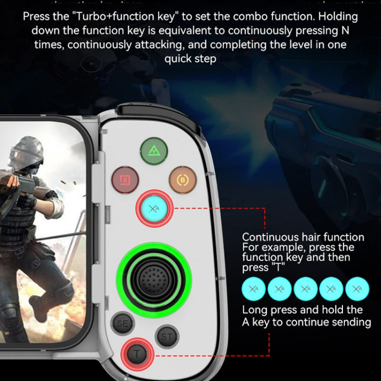 D7 BT5.0 Retractable Gamepad With Light For PC / Android / IPhone /Win7 10 11/Mac OS/Switch(Purple)