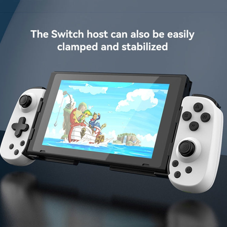 D6  Bluetooth Retractable Gamepad Dual Hall Six-Axis Somatosensory For Android/IPhone /Switch(White Black)
