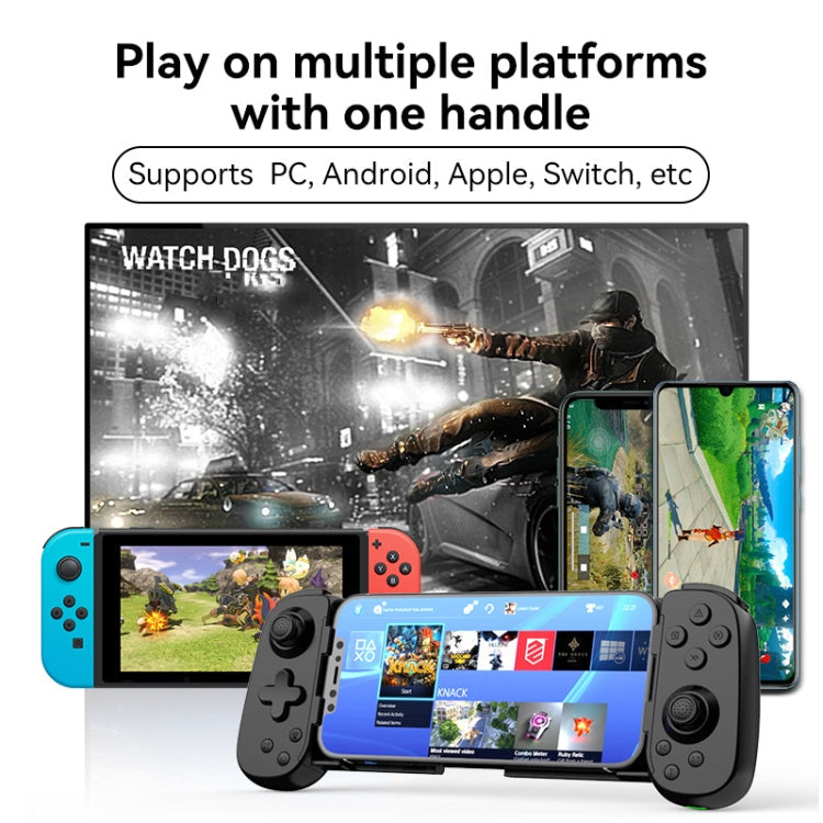 D6  Bluetooth Retractable Gamepad Dual Hall Six-Axis Somatosensory For Android/IPhone /Switch(White Black)