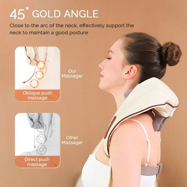 Electric Neck And Shoulder Massager Shiatsu Back Neck Massager With Heat(White)