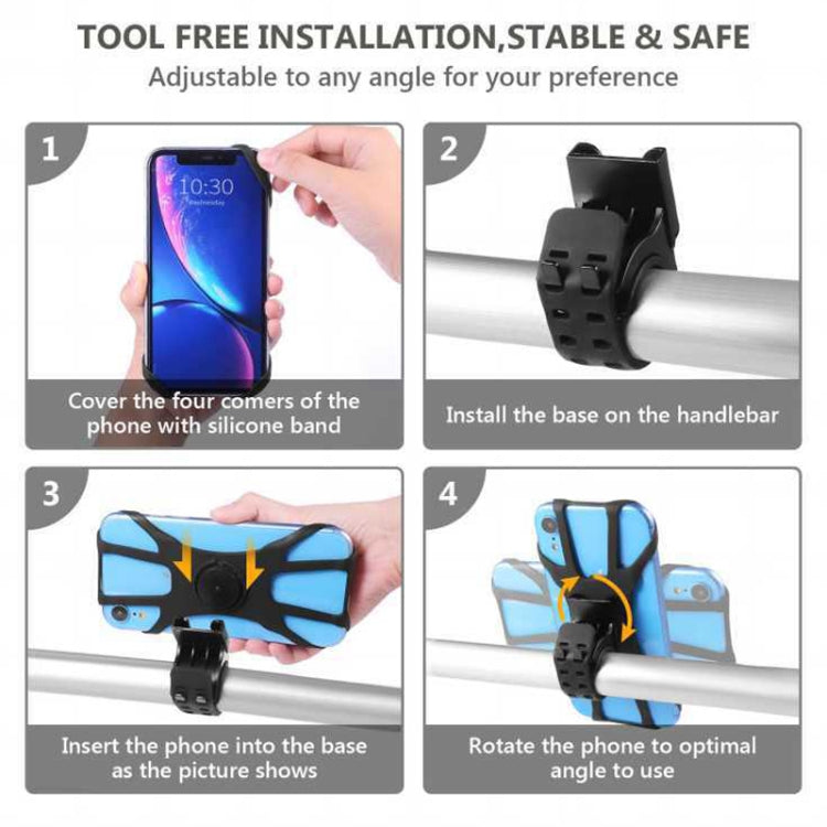 Removable Bicycle Cell Phone Holder For 4.5-7 Inch Phones, Specification: Four Claws Black