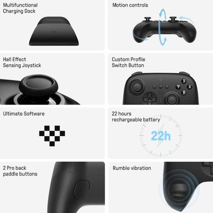8BitDo For Switch / PC NS Version Wireless Bluetooth Gaming Controller(White)