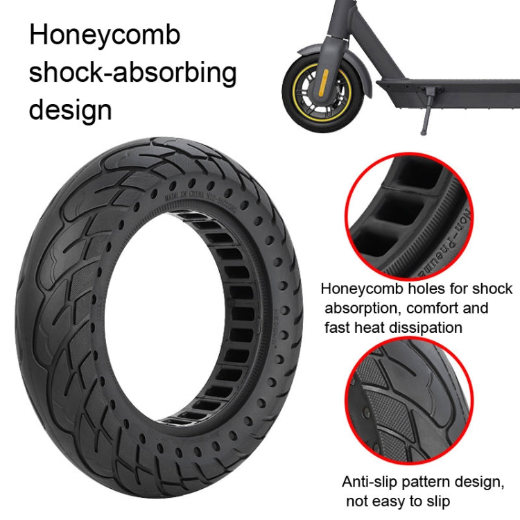 For Ninebot MAX G30 Electric Scooter 10x2.5 Inflatable Honeycomb Solid Run-flat Tire(44mm Slot Yellow)