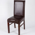 Household Elastic Siamese Chair Cover Waterproof PU Leather Hotel Seat Stool Sleeves(Coffee)