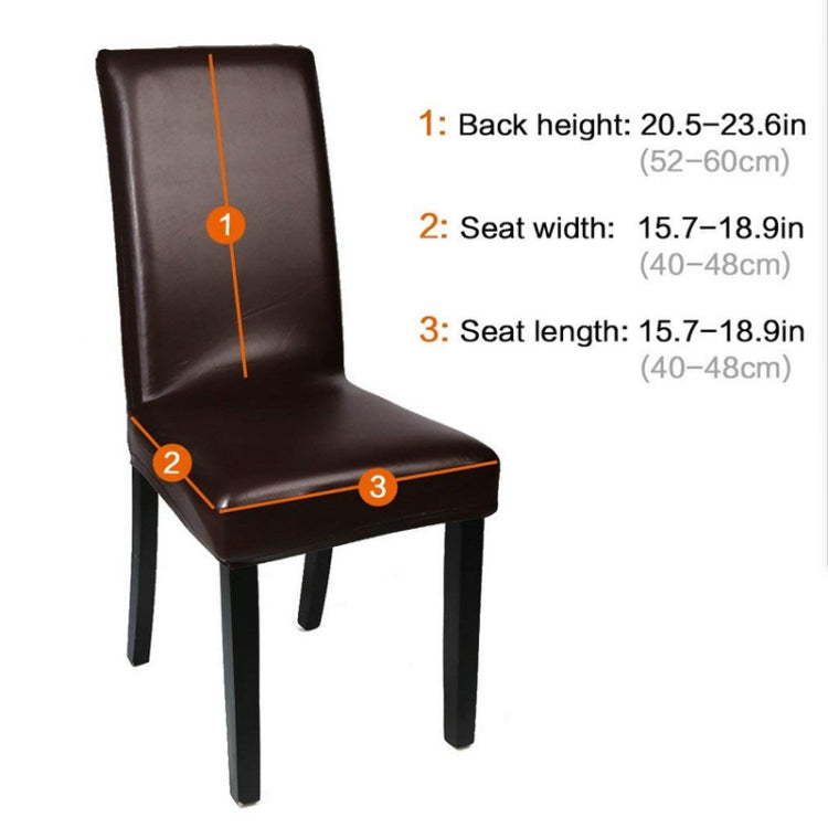 Household Elastic Siamese Chair Cover Waterproof PU Leather Hotel Seat Stool Sleeves(Coffee)