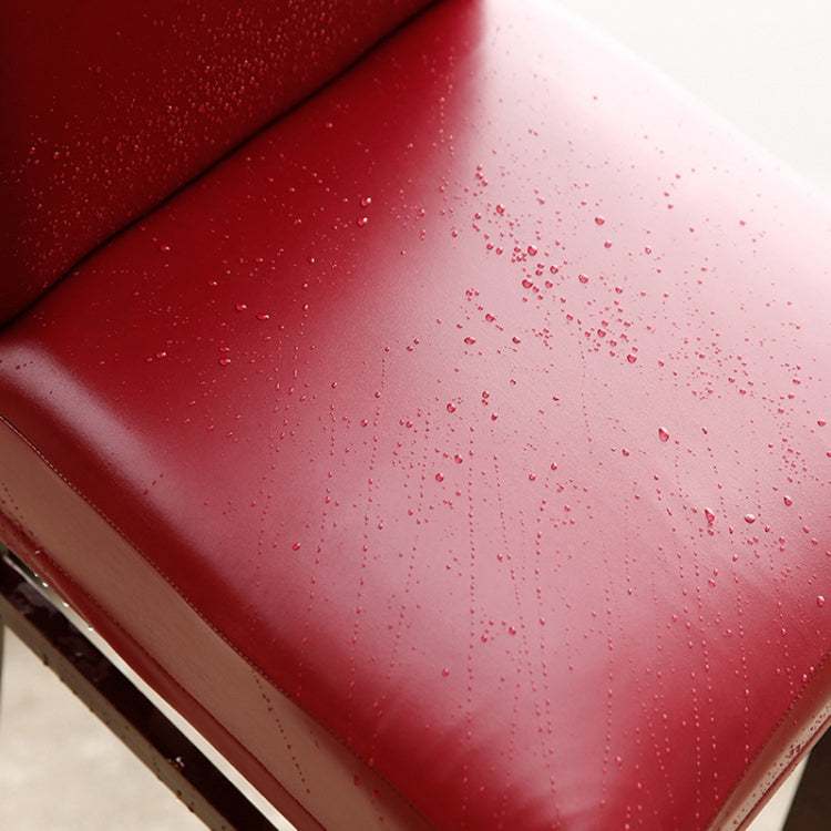 Household Elastic Siamese Chair Cover Waterproof PU Leather Hotel Seat Stool Sleeves(Wine Red)