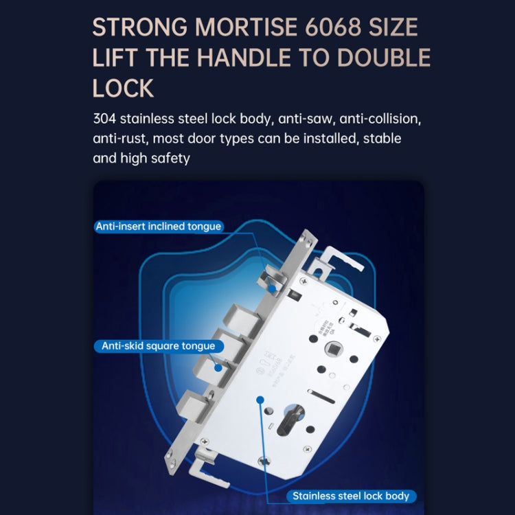 S61 Fully Automatic 3D Face Recognition Tuya Wifi Smart Fingerprint Lock Anti-theft Password Lock(Space Gray)