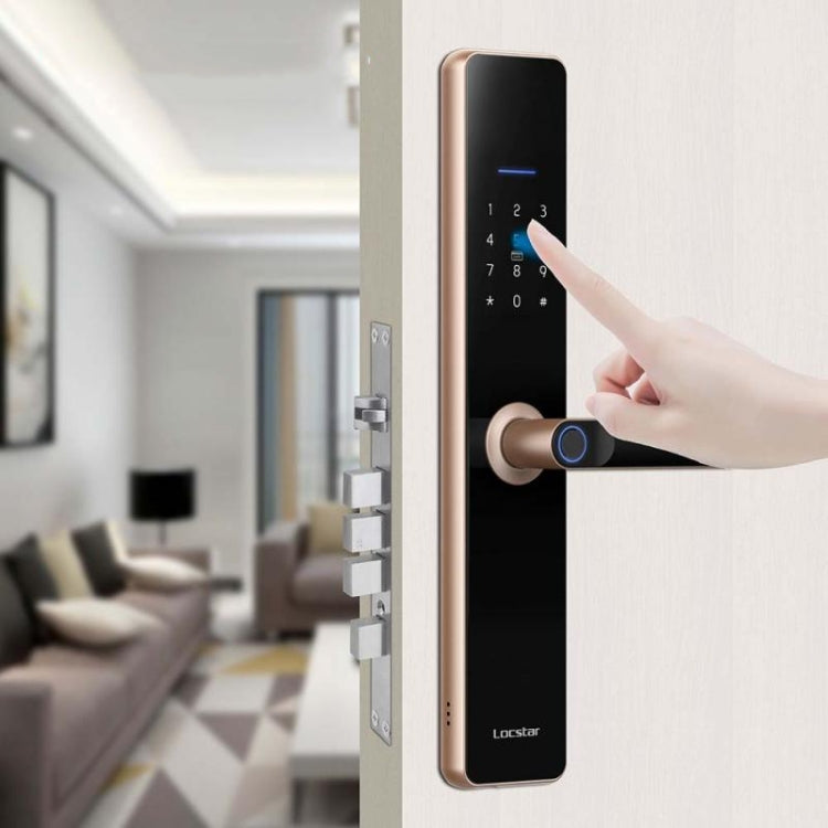 Wifi Fingerprint Lock Home Security Door Password Lock Supports APP Remote Unlocking(Space Gray)