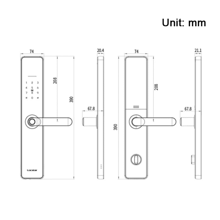 Wifi Fingerprint Lock Home Security Door Password Lock Supports APP Remote Unlocking(Rose Gold)