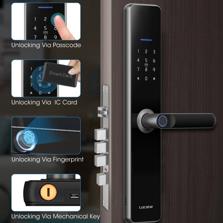 Wifi Fingerprint Lock Home Security Door Password Lock Supports APP Remote Unlocking(Rose Gold)
