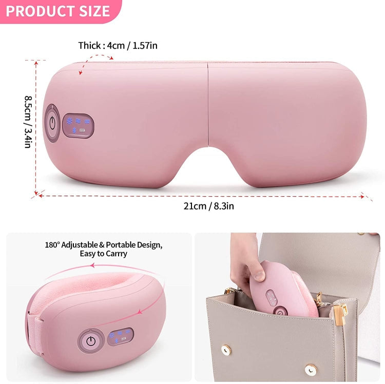 Bluetooth Rechargeable Eye Massager With Heat, Air Pressure And Vibration Massage(Black)