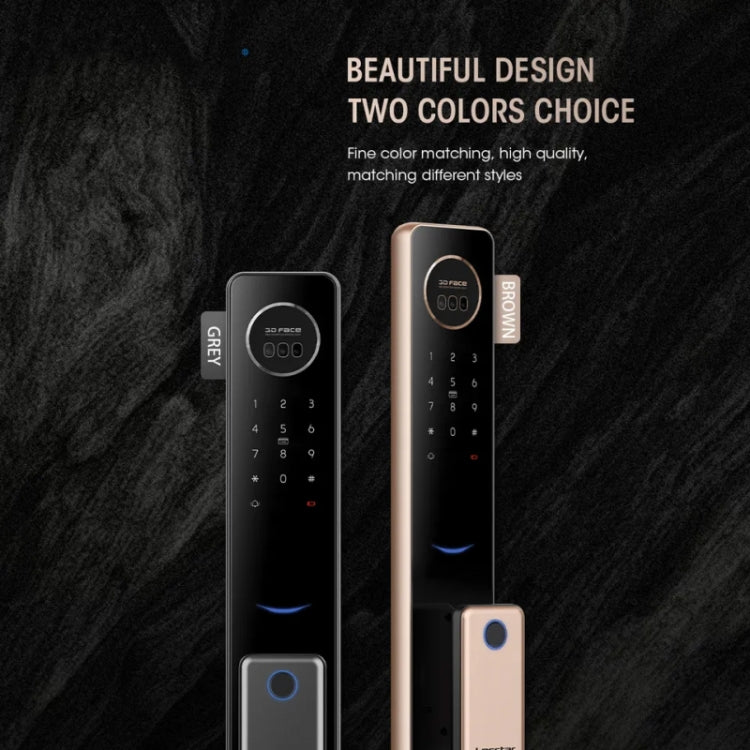 T100A  3D Face Recognition Fingerprint Code Card Digital Door Lock(Space Gray)